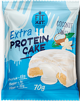 Печенье трохслойное глазир. FitKit  Protein cake WHITE EXTRA 70г. (малина-йогурт)