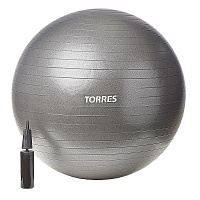 Мяч гимн. TORRES, AL121185BK, диам.85см, эласт.ПВХ, с насосом, тем.серый